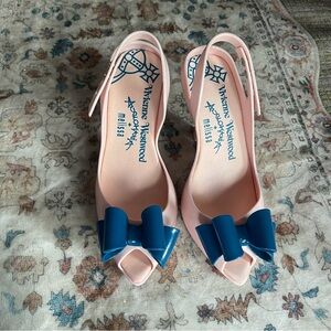 Vivienne Westwood x Melissa Anglomania Lady Dragon Pink Peep Toe Bow Heels